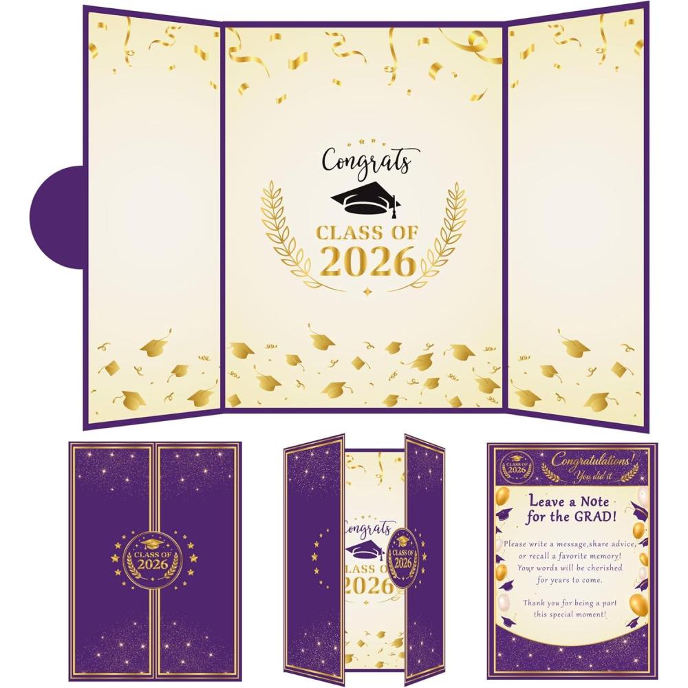 image:imageOHOME Graduation Decorations 2026 Graduation Guest Book for Class of 2026 Signature Board Sign for High School amp College Graduation Party DecorPurple Gold