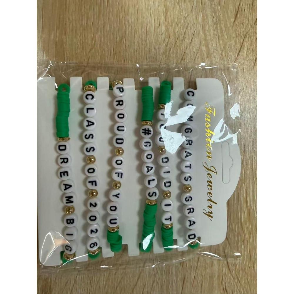 image:imageOHOME Graduation Party Decorations  6 Pack Graduation Bracelets  Graduation Decorations Accessories Outfit for Men Women  Graduation Decor Party Supplies for AdultsGreen