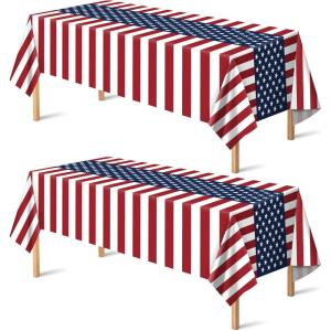 Luau Party Decorations – Plastic Tablecloth for Tropical Party Decorations | Hawaiian Themed Palm Leaves Summer Beach Favors Supplies,2 Pack(4th of July)