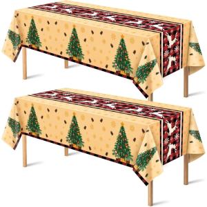 Luau Party Decorations – Plastic Tablecloth for Tropical Party Decorations | Hawaiian Themed Palm Leaves Summer Beach Favors Supplies,2 Pack(Christmas)