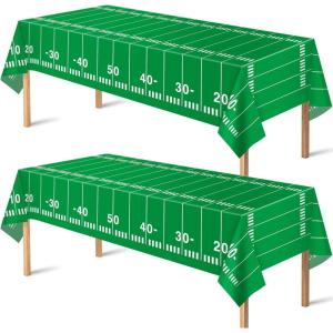 Luau Party Decorations – Plastic Tablecloth for Tropical Party Decorations | Hawaiian Themed Palm Leaves Summer Beach Favors Supplies,2 Pack(Football Theme)