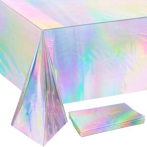Luau Party Decorations – Plastic Tablecloth for Tropical Party Decorations | Hawaiian Themed Palm Leaves Summer Beach Favors Supplies,2 Pack(Iridescent Tablecloth)