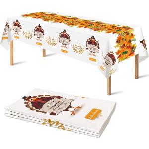 Luau Party Decorations – Plastic Tablecloth for Tropical Party Decorations | Hawaiian Themed Palm Leaves Summer Beach Favors Supplies,2 Pack(Thanksgiving Day)