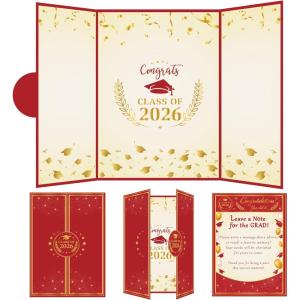 OHOME Graduation Decorations 2026 – Graduation Guest Book for Class of 2026, Signature Board Sign for High School & College Graduation Party Decor(Red Gold)