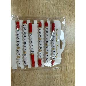 OHOME Graduation Party Decorations – 6 Pack Graduation Bracelets | Graduation Decorations Accessories Outfit for Men Women – Graduation Decor Party Supplies for Adults(Red)