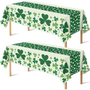 OHOME Halloween Decorations – 2 Pack Plastic Tablecloth for Halloween Party Decorations | Skeletons Bats Ghosts Pumpkin Table Decor for Outdoor Indoor Party Favors Supplies Backdrop Banner(Green)