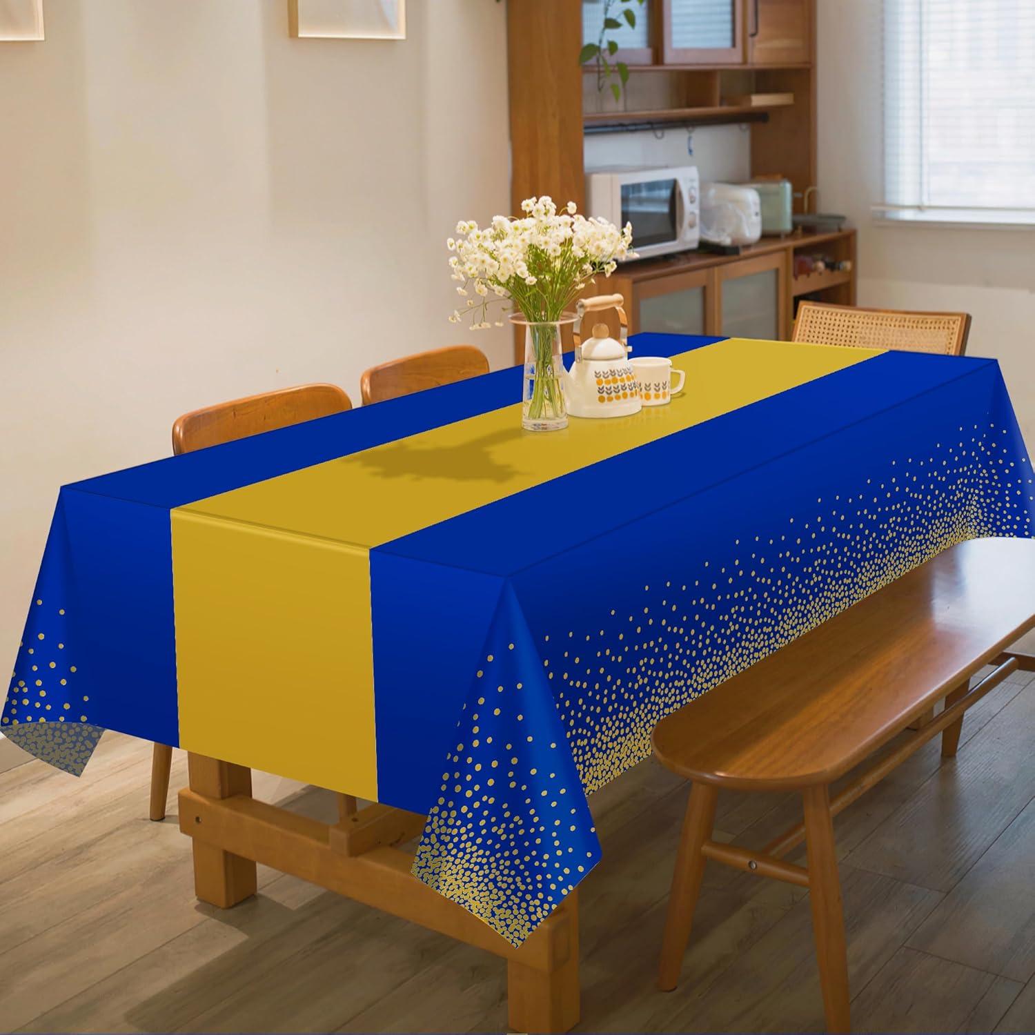 image:imageOHOME Graduation Tablecloth with Blue and Gold Tablecloth