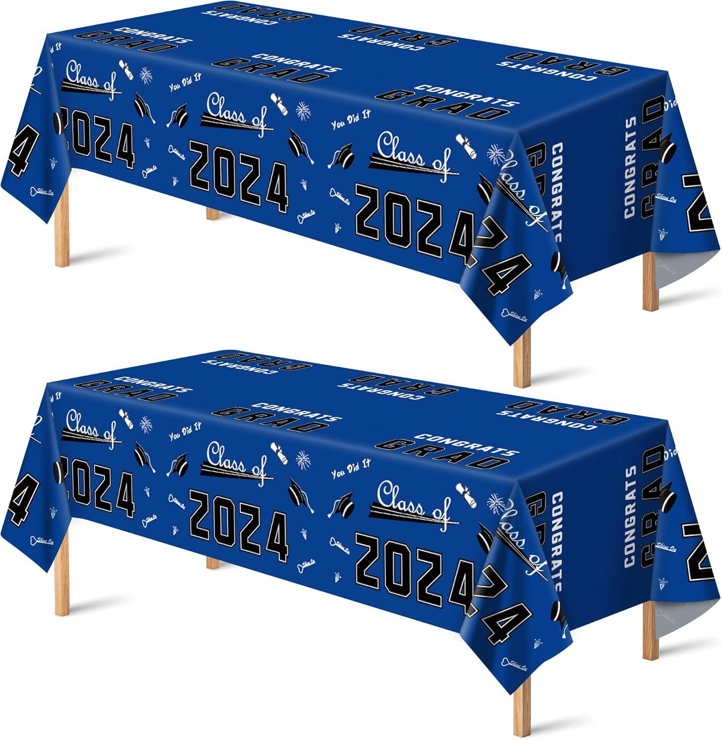 image:imageOHOME Graduation Tablecloth with Blue and Gold Tablecloth