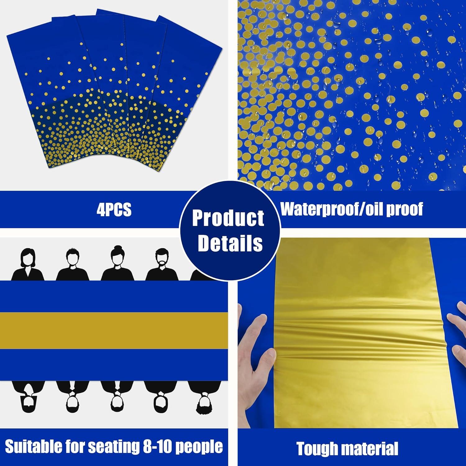 image:imageOHOME Graduation Tablecloth with Blue and Gold Tablecloth