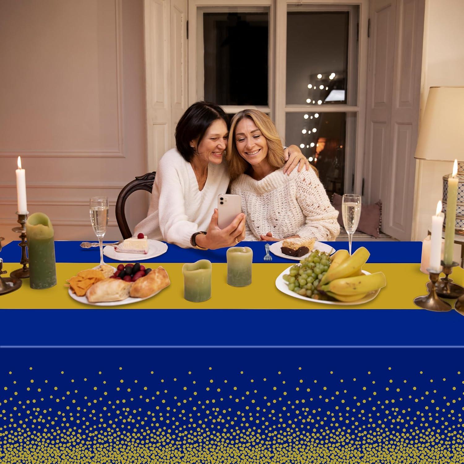 image:imageOHOME Graduation Tablecloth with Blue and Gold Tablecloth
