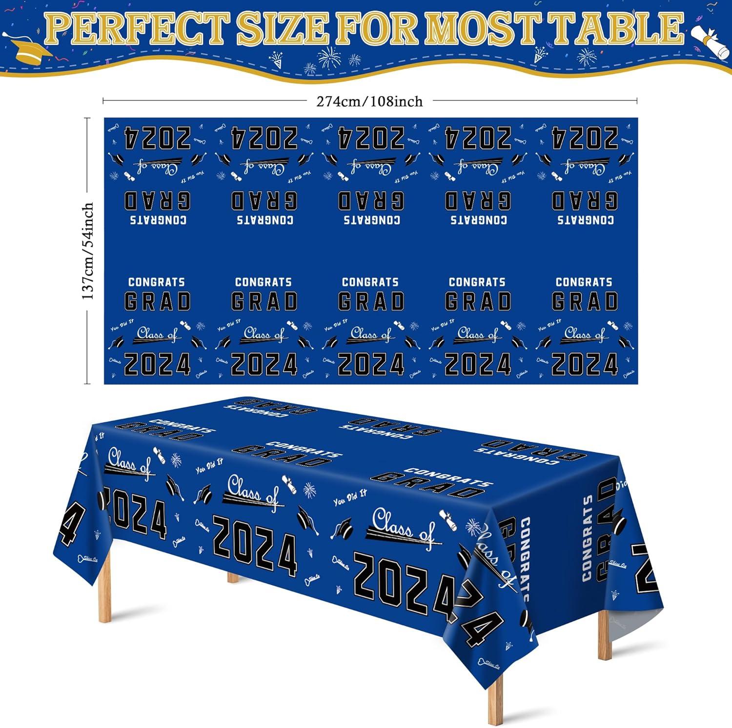 image:imageOHOME White and Gold Tablecloth and Graduation Tablecloth