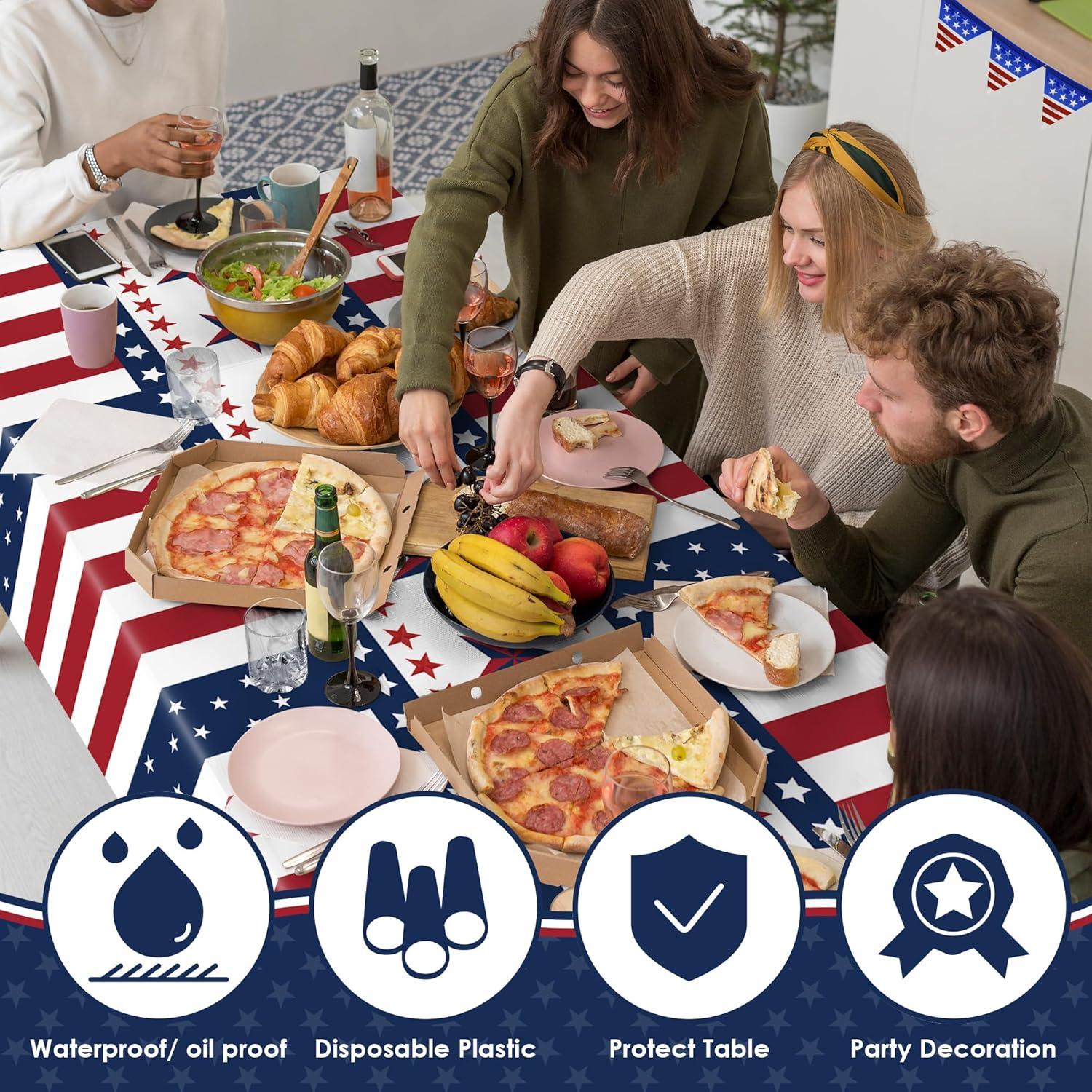 image:imageCinco De Mayo Decorations Fiesta Mexican Party Tablecloth Cinco De Mayo Table Decorations for Taco Party Mexican Theme Birthday Fiesta Party Favors Accessories for Home Dining Kitchen2 PackRed White Blue