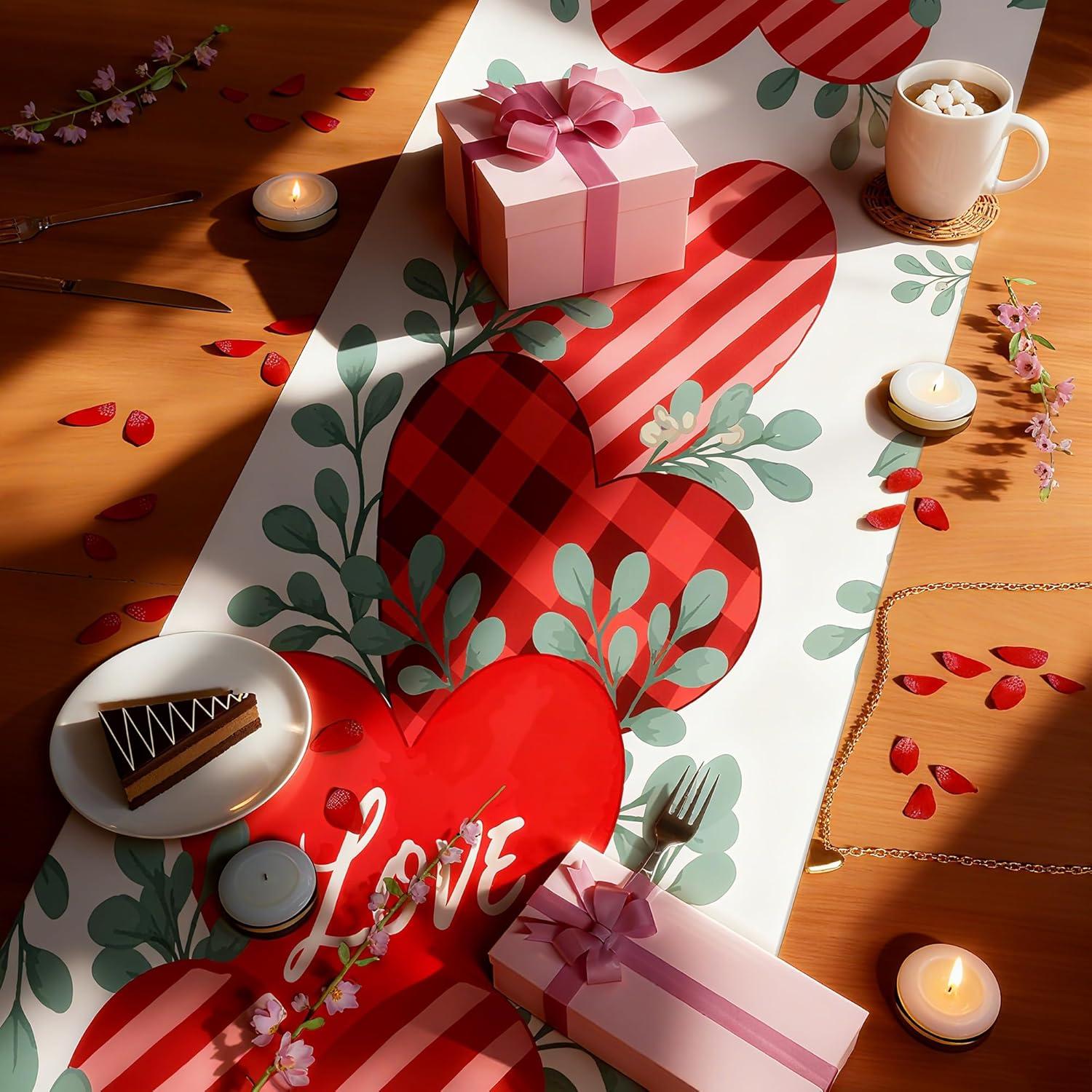 image:imageCinco De Mayo Decorations Mexican Floral Table Runner for Fiesta Party Decorations Mexican Theme Birthday Decorations Taco Accessories Home Dining Room Kitchen Table DecorHeart valentines