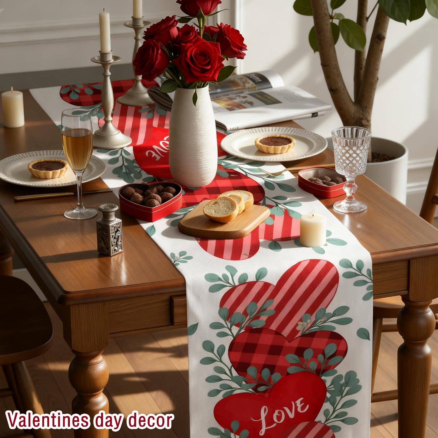 image:imageCinco De Mayo Decorations Mexican Floral Table Runner for Fiesta Party Decorations Mexican Theme Birthday Decorations Taco Accessories Home Dining Room Kitchen Table DecorHeart valentines