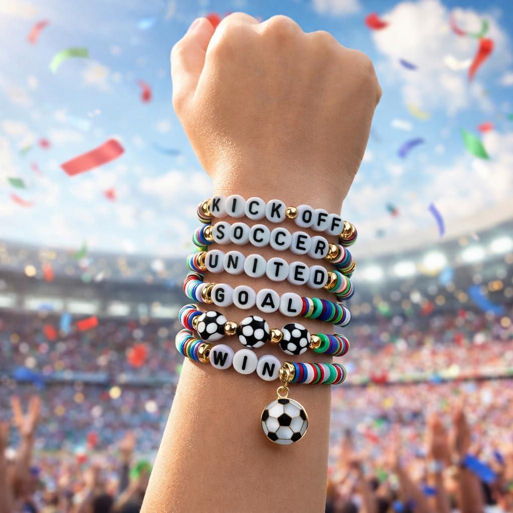 image:imageOHOME Cinco De Mayo Shirts for Women 6 Pack Mexican Bracelets for Men Fiesta Party Decorations Favors Supplies for Taco Cinco De Mayo Outfit Dresses AccessoriesSoccer