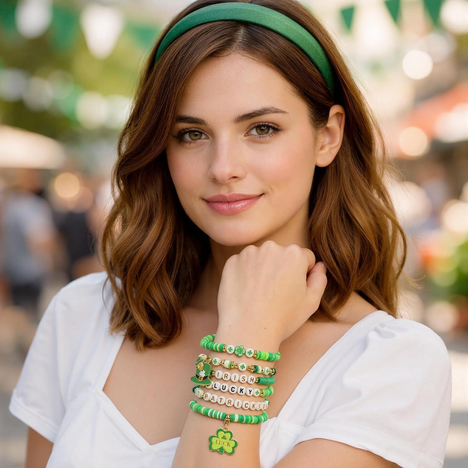 image:imageOHOME Cinco De Mayo Shirts for Women 6 Pack Mexican Bracelets for Men Fiesta Party Decorations Favors Supplies for Taco Cinco De Mayo Outfit Dresses AccessoriesSt patricks Day