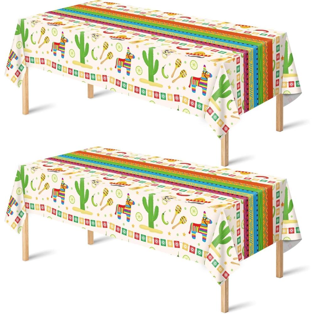 image:imageCinco De Mayo Decorations  Fiesta Mexican Party Tablecloth  Cinco De Mayo Table Decorations for Taco Party  Mexican Theme Birthday Fiesta Party Favors Accessories for Home Dining Kitchen2 PackMexican Green Ren