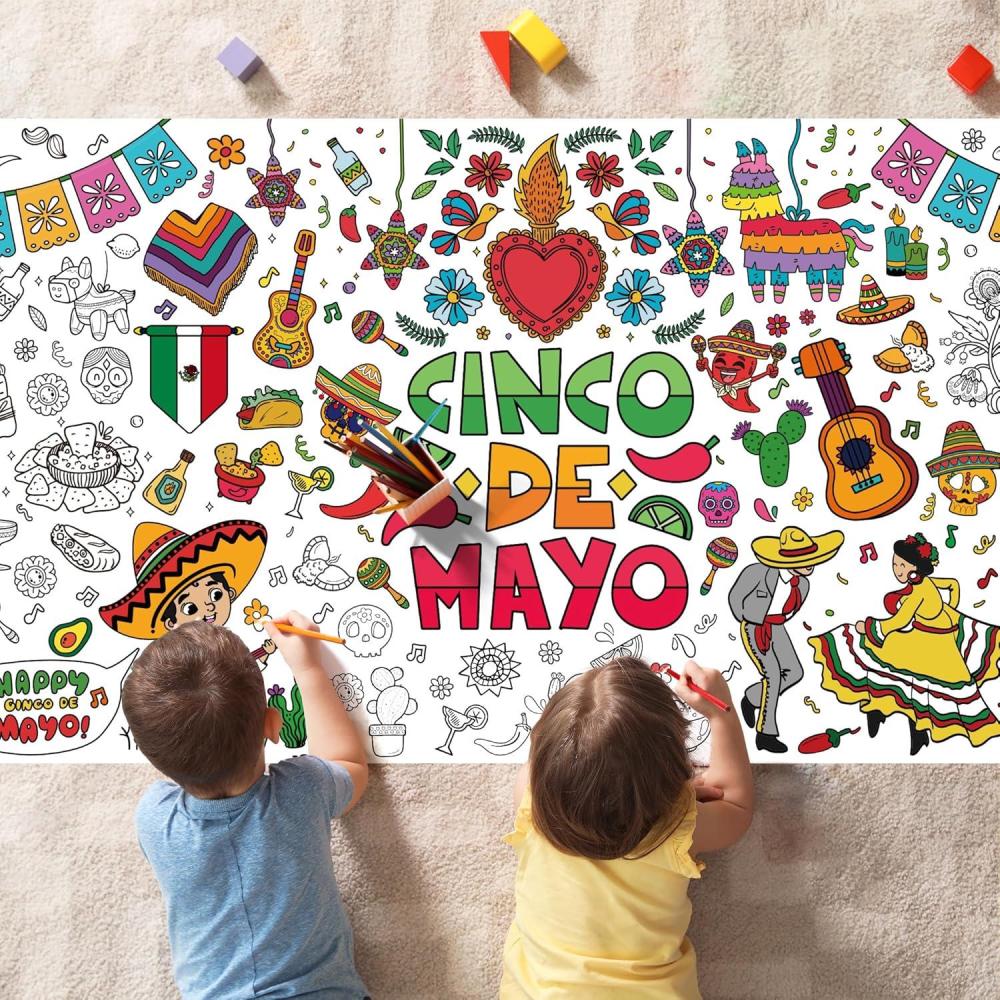image:imageOHOME Cinco De Mayo Giant Coloring PosterTablecloth