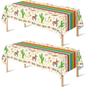 Cinco De Mayo Decorations – Fiesta Mexican Party Tablecloth | Cinco De Mayo Table Decorations for Taco Party – Mexican Theme Birthday Fiesta Party Favors Accessories for Home Dining Kitchen,2 Pack(Mexican Green Ren)