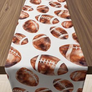 Mexican Fiesta Table Runner – Cinco De Mayo Decorations for Fiesta Party Decorations | Dia De Los Muertos Decorations Cinco De Mayo Rustic Linen Home Dining Room Kitchen Table Decor(Football)