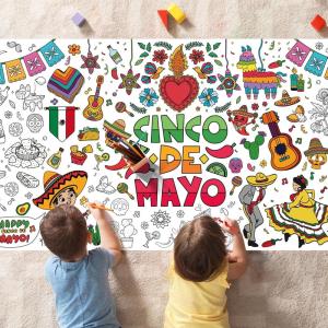 OHOME Cinco De Mayo Giant Coloring Poster/Tablecloth