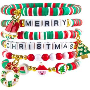 OHOME Cinco De Mayo Shirts for Women – 6 Pack Mexican Bracelets for Men | Fiesta Party Decorations Favors Supplies for Taco | Cinco De Mayo Outfit Dresses Accessories(Christmas)