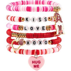 OHOME Cinco De Mayo Shirts for Women – 6 Pack Mexican Bracelets for Men | Fiesta Party Decorations Favors Supplies for Taco | Cinco De Mayo Outfit Dresses Accessories(Valentines day)