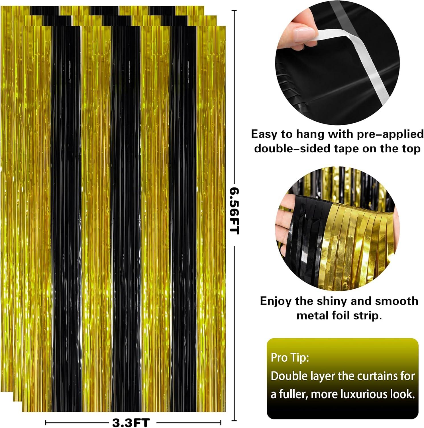 image:imageGraduation Decorations 2026 Black Gold Streamers Backdrop Banner Graduation Party Decorations Indoor Outdoor Outside Class of 2026 Graduation Party Photo Booth Favors Supplies for Home Wall DoorBlack Gold