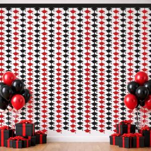 Graduation Decoration 2026 – Red Black Graduation Cap Tinsel Streamers Backdrop Banner | Grad Photo Booth Props Party Favors Supplies Indoor Outdoor – Graduation Party Decorations,2 Pack(Black and Red)