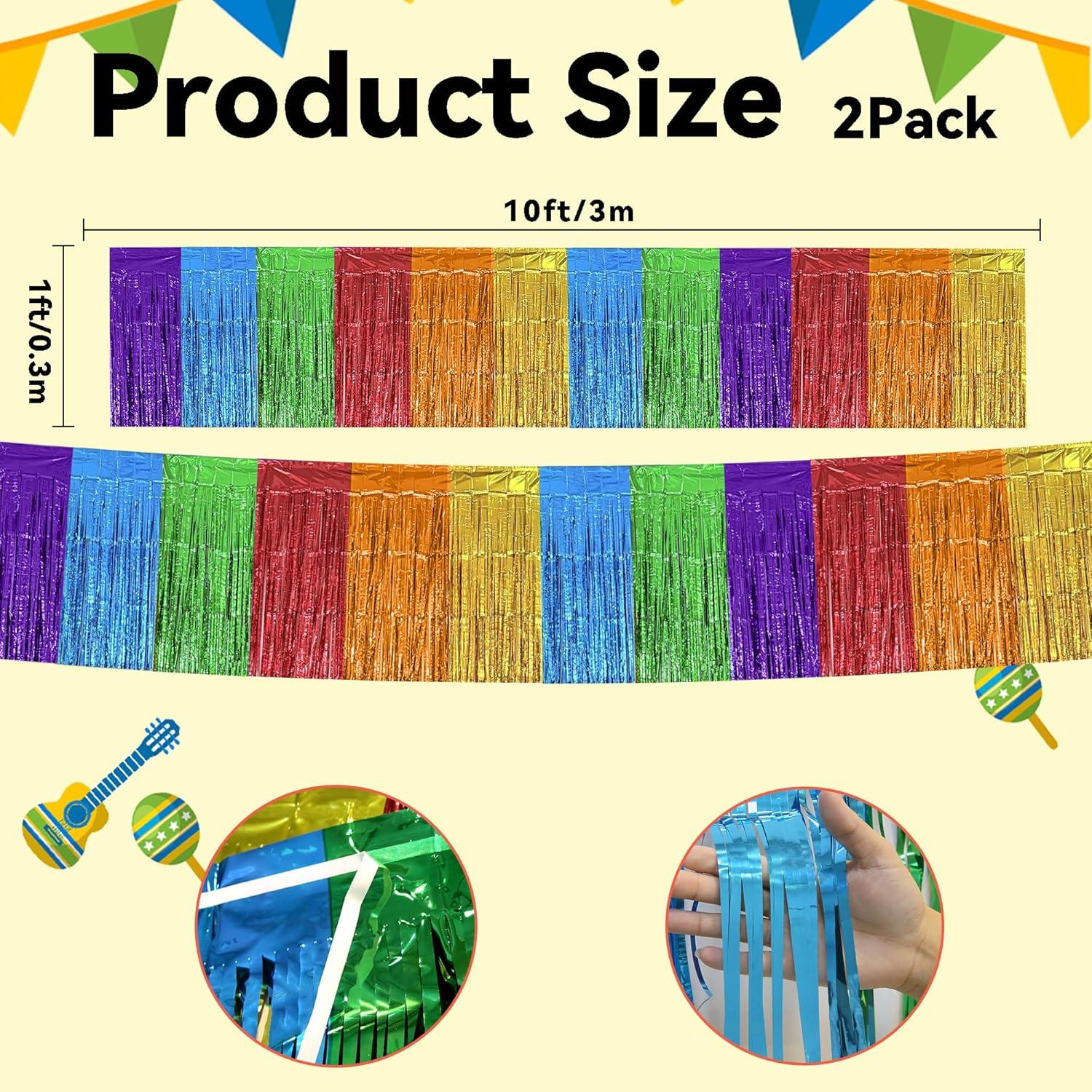image:image4th of July Decorations 2 Pack Red White and Blue Streamer for 250th Anniversary Fourth of July Accessories Party Favors for Outdoor Outside Home Memorial Day Patriotic Flag Banner Decor10 FTpurple blue green red orange yellow