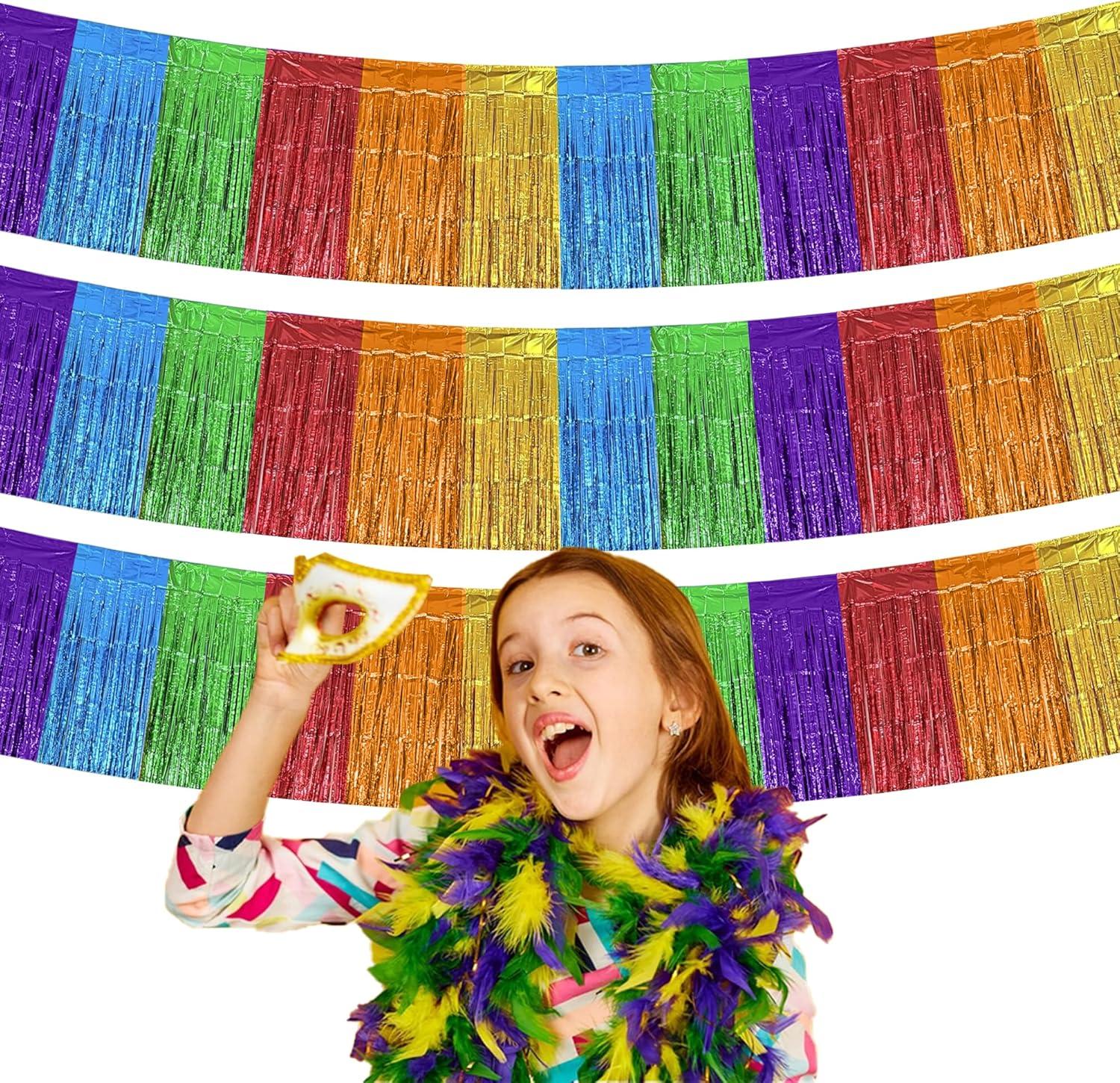 image:image4th of July Decorations 2 Pack Red White and Blue Streamer for 250th Anniversary Fourth of July Accessories Party Favors for Outdoor Outside Home Memorial Day Patriotic Flag Banner Decor10 FTpurple blue green red orange yellow