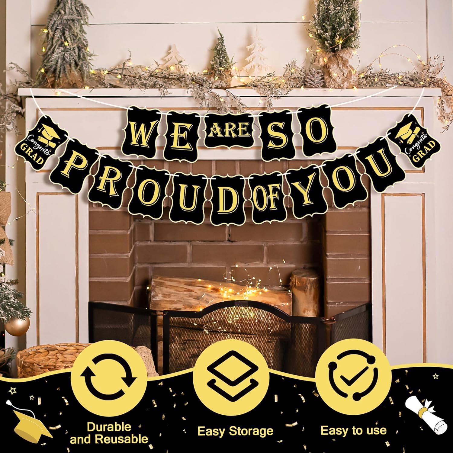 image:image4th of July Decorations 250 Year Anniversary Banner Fourth of July Decor Outdoor Indoor Outside July 4th Garland Accessories for Party Favors Supplies Window Wall DoorBlack Gold