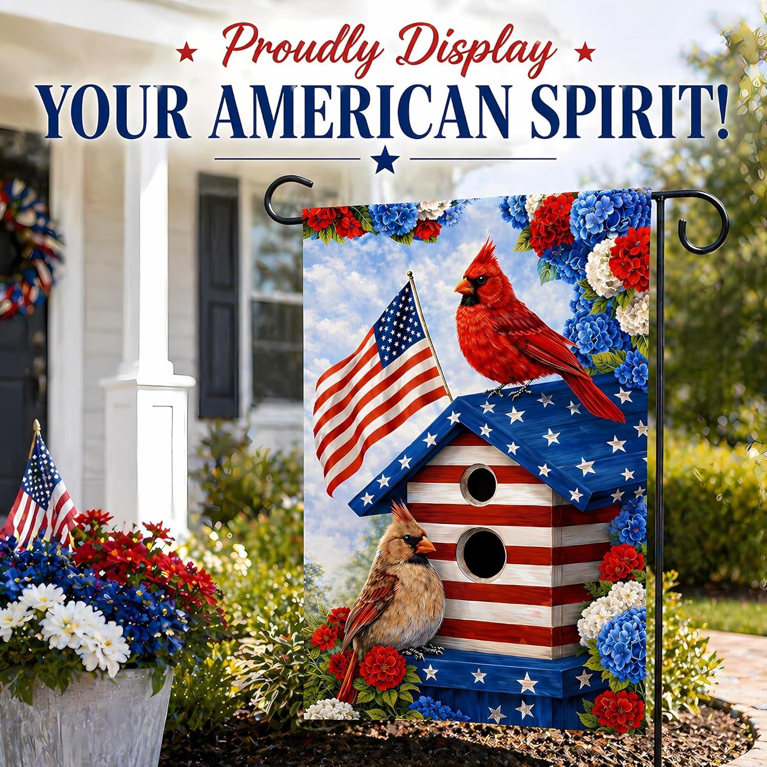 image:image4th of July Decorations 250th Anniversary Garden Flag 250 Years of Freedom Patriotic Banner Fourth of July Accessories for Garden Yard Porch Patio Lawn Outdoor Outside DecorRedWhiteBlue