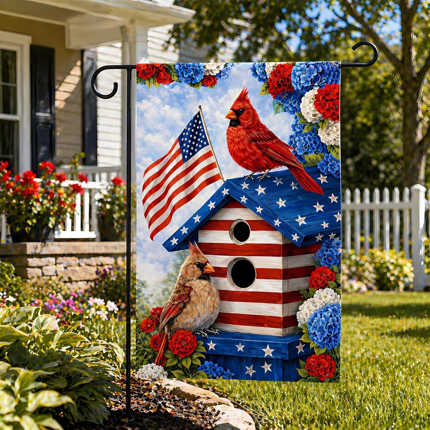 image:image4th of July Decorations 250th Anniversary Garden Flag 250 Years of Freedom Patriotic Banner Fourth of July Accessories for Garden Yard Porch Patio Lawn Outdoor Outside DecorRedWhiteBlue