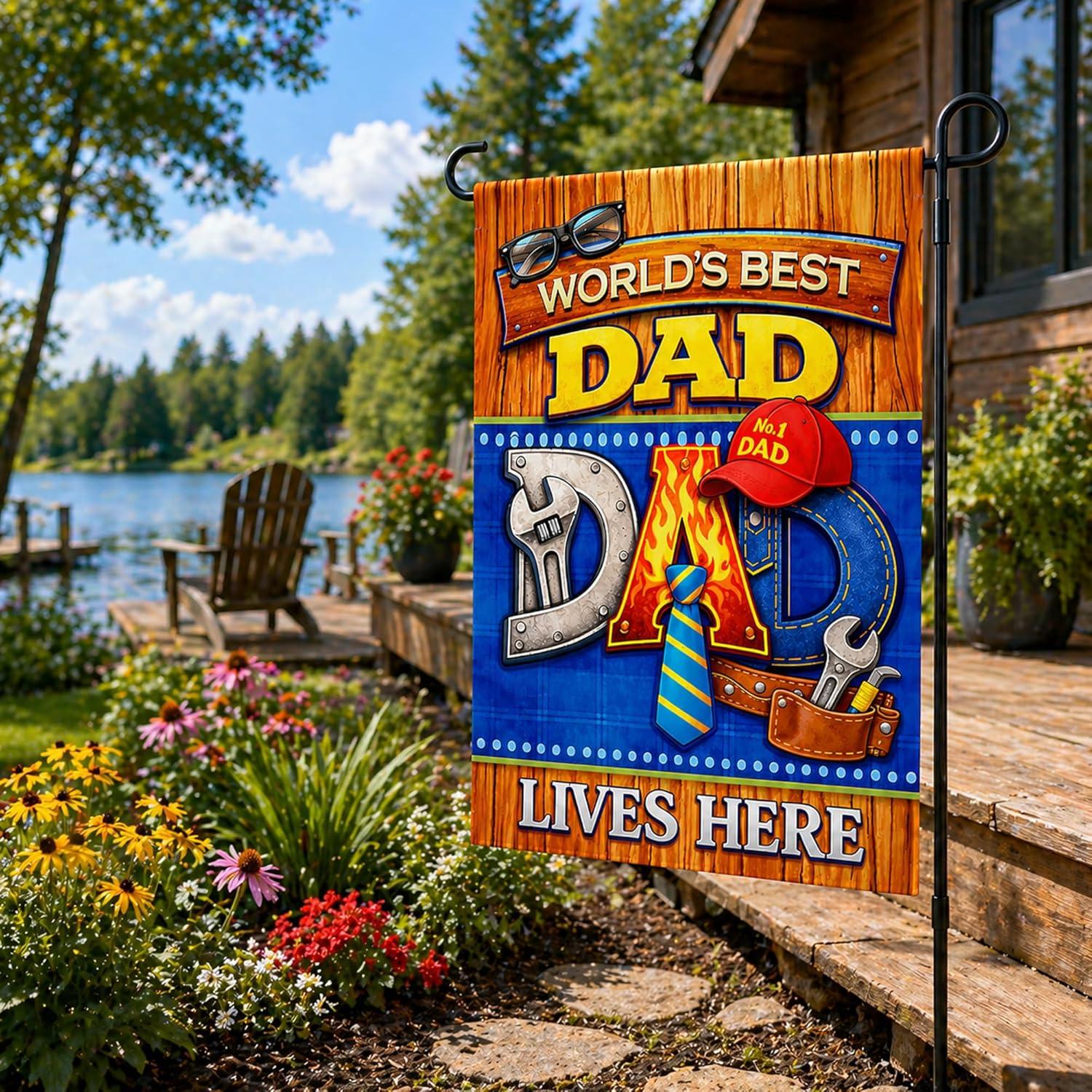 image:image4th of July Decorations 250th Anniversary Garden Flag Fourth of July Decor Patriotic USA Banner17762026 Independence Day Decorations Accessories for Garden Yard Porch Patio Lawn Outdoor OutsideWooden Brown Blue