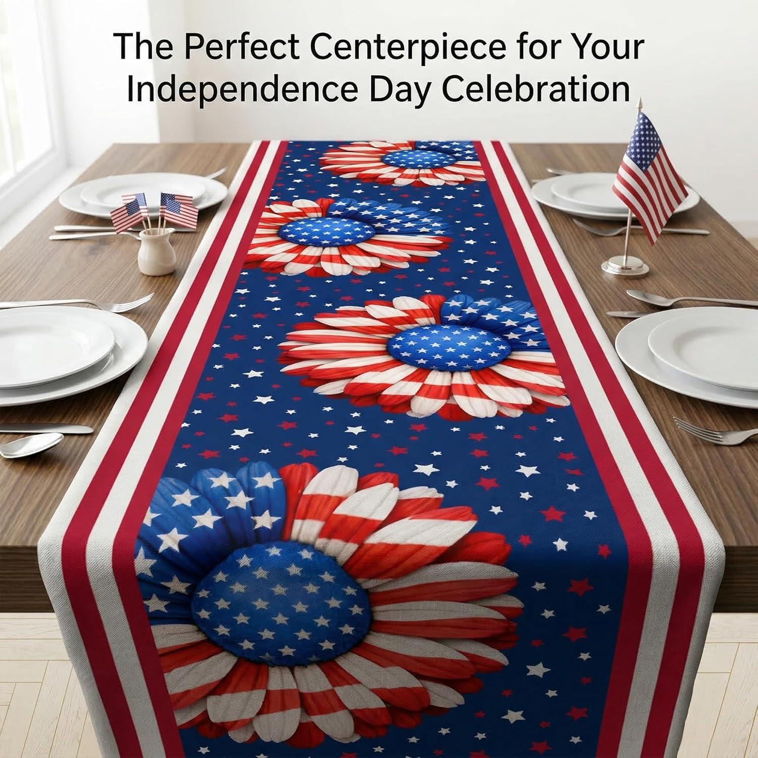 image:image4th of July Decorations 250th Anniversary Patriotic Table Runner for Memorial Day 17762026 Fourth of July Accessories Table Decor Party Supplies for Home Indoor Outdoor4th of july