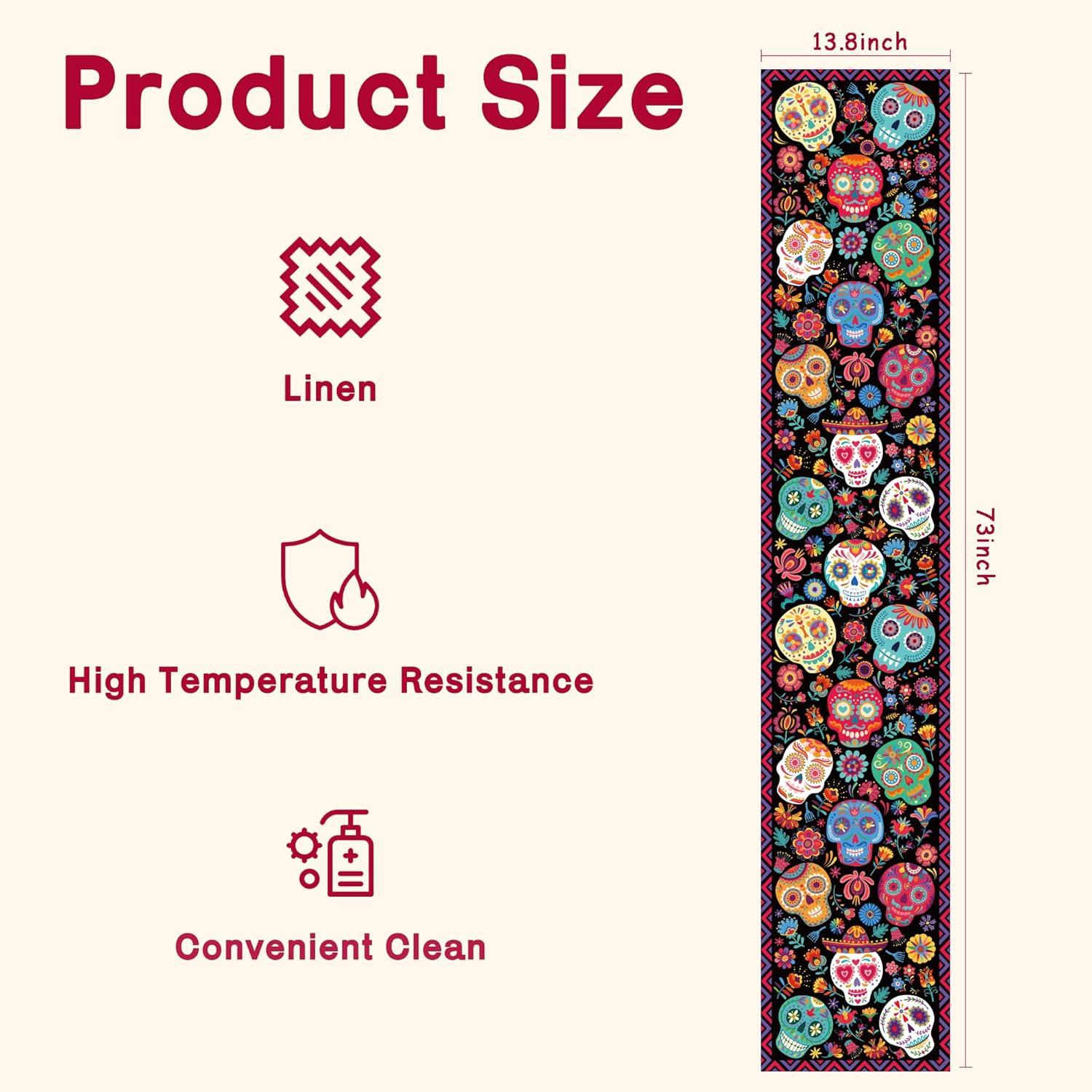 image:image4th of July Decorations 250th Anniversary USA Patriotic Table Runner 17762026 Independence Day Fourth of July Accessories Decor for Home Indoor Outdoor Party Suppliesdia de los muertos