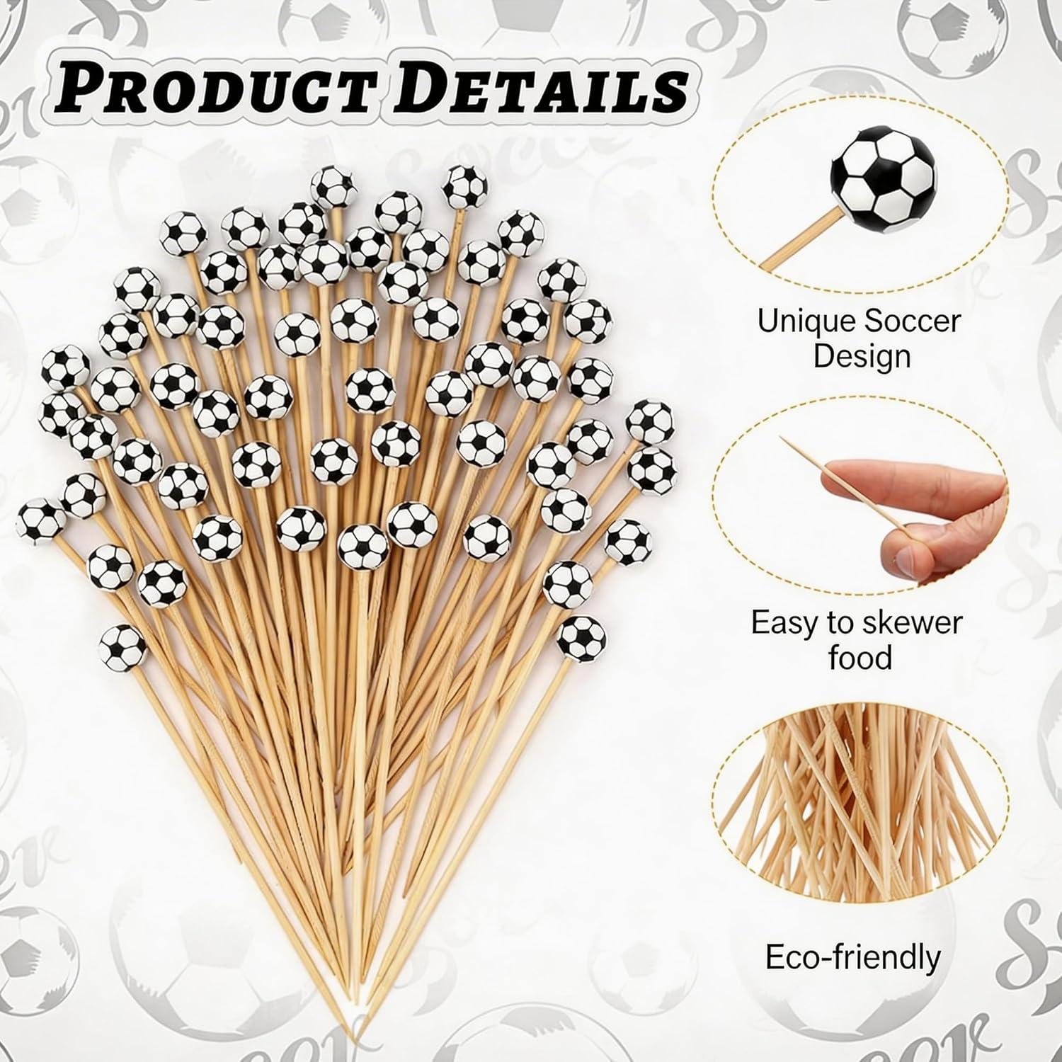 image:image4th of July Decorations 48PCS Patriotic Star Cocktail Picks Fourth of July Party Favors Supplies Decor Accessories Toothpicks for Appetizers Charcuterie Sandwich Cocktail Skewers SticksSoccer