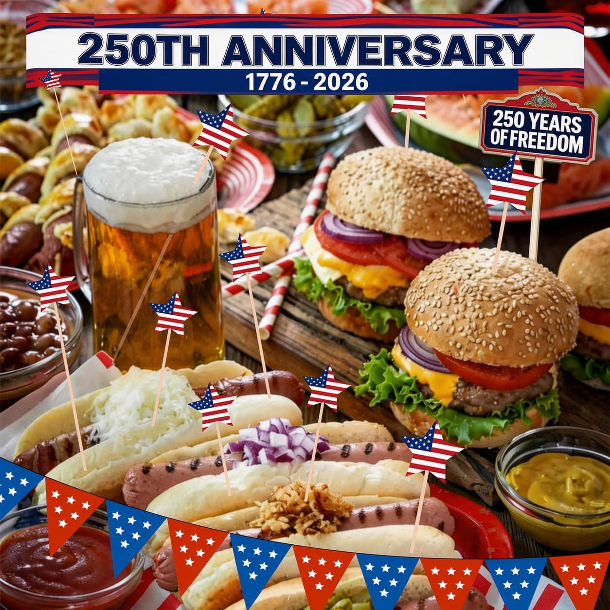 image:image4th of July Decorations 48PCS Patriotic Star Cocktail Picks Fourth of July Party Favors Supplies Decor Accessories Toothpicks for Appetizers Charcuterie Sandwich Cocktail Skewers Sticks4th of july