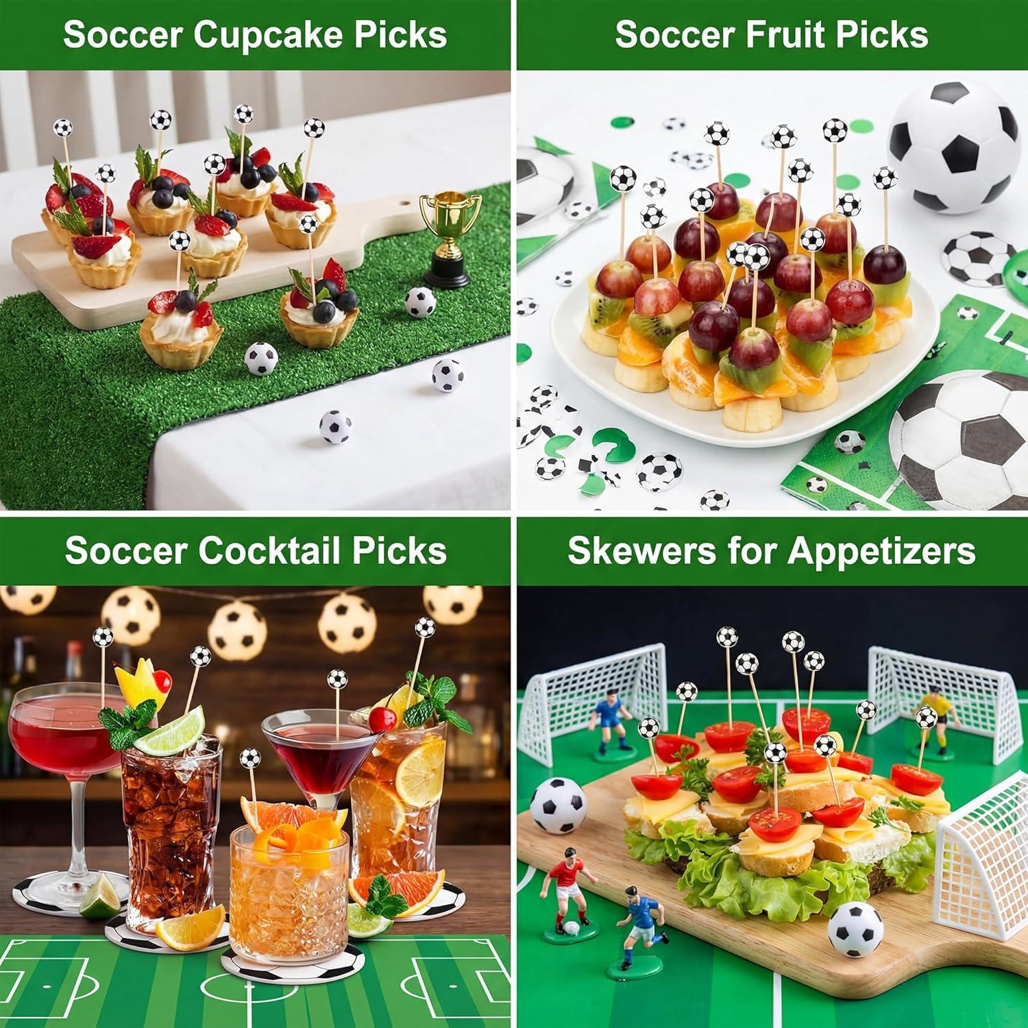 image:image4th of July Decorations 48PCS Patriotic Star Cocktail Picks Fourth of July Party Favors Supplies Decor Accessories Toothpicks for Appetizers Charcuterie Sandwich Cocktail Skewers SticksSoccer