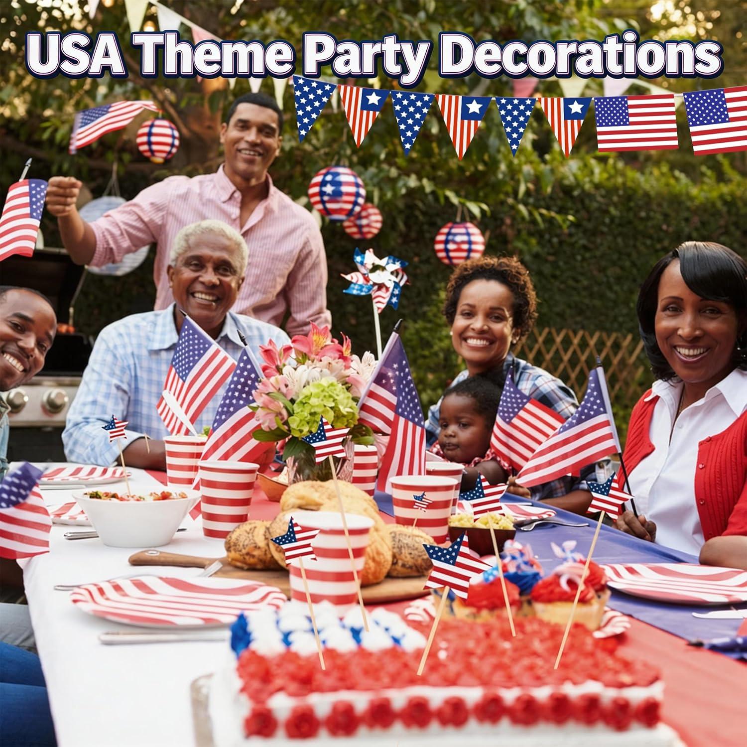 image:image4th of July Decorations 48PCS Patriotic Star Cocktail Picks Fourth of July Party Favors Supplies Decor Accessories Toothpicks for Appetizers Charcuterie Sandwich Cocktail Skewers Sticks4th of july