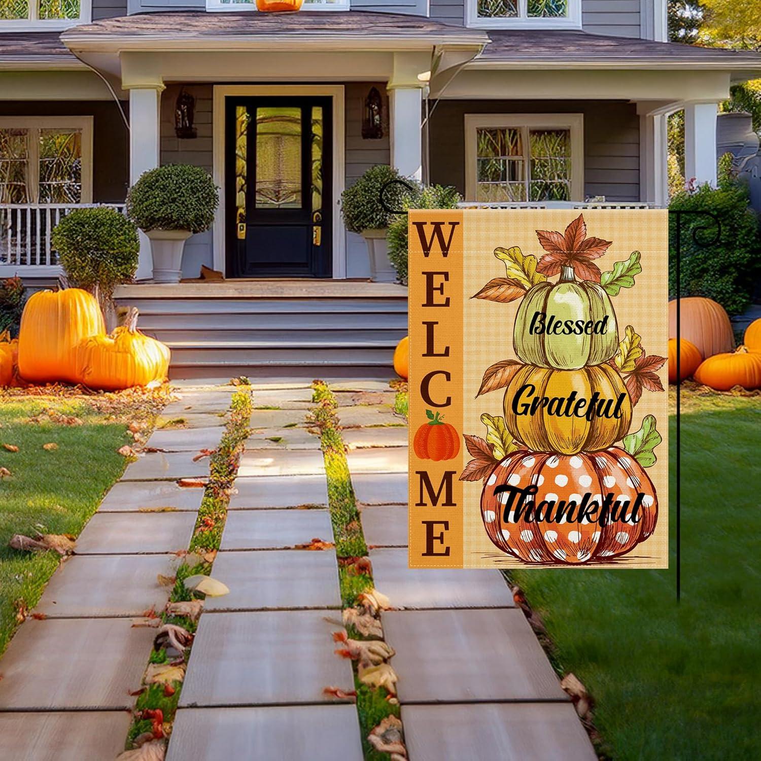 image:image4th of July Decorations Patriotic Stars Welcome Garden Flag Double Sided Fourth of July Accessories Patriotic Banner Memorial Day Decorations for Garden Yard Porch Patio Lawn Outdoor Outside DecorOrange