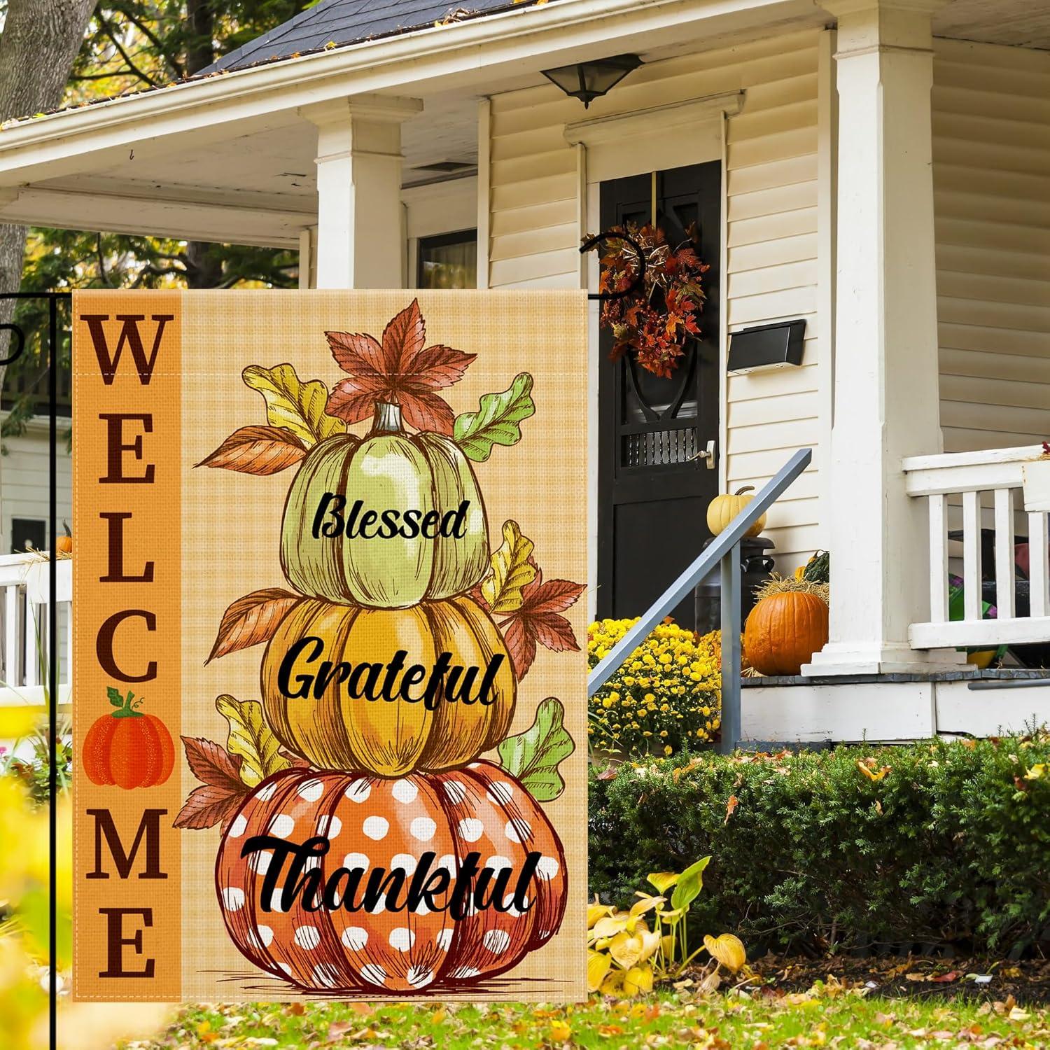 image:image4th of July Decorations Patriotic Stars Welcome Garden Flag Double Sided Fourth of July Accessories Patriotic Banner Memorial Day Decorations for Garden Yard Porch Patio Lawn Outdoor Outside DecorOrange