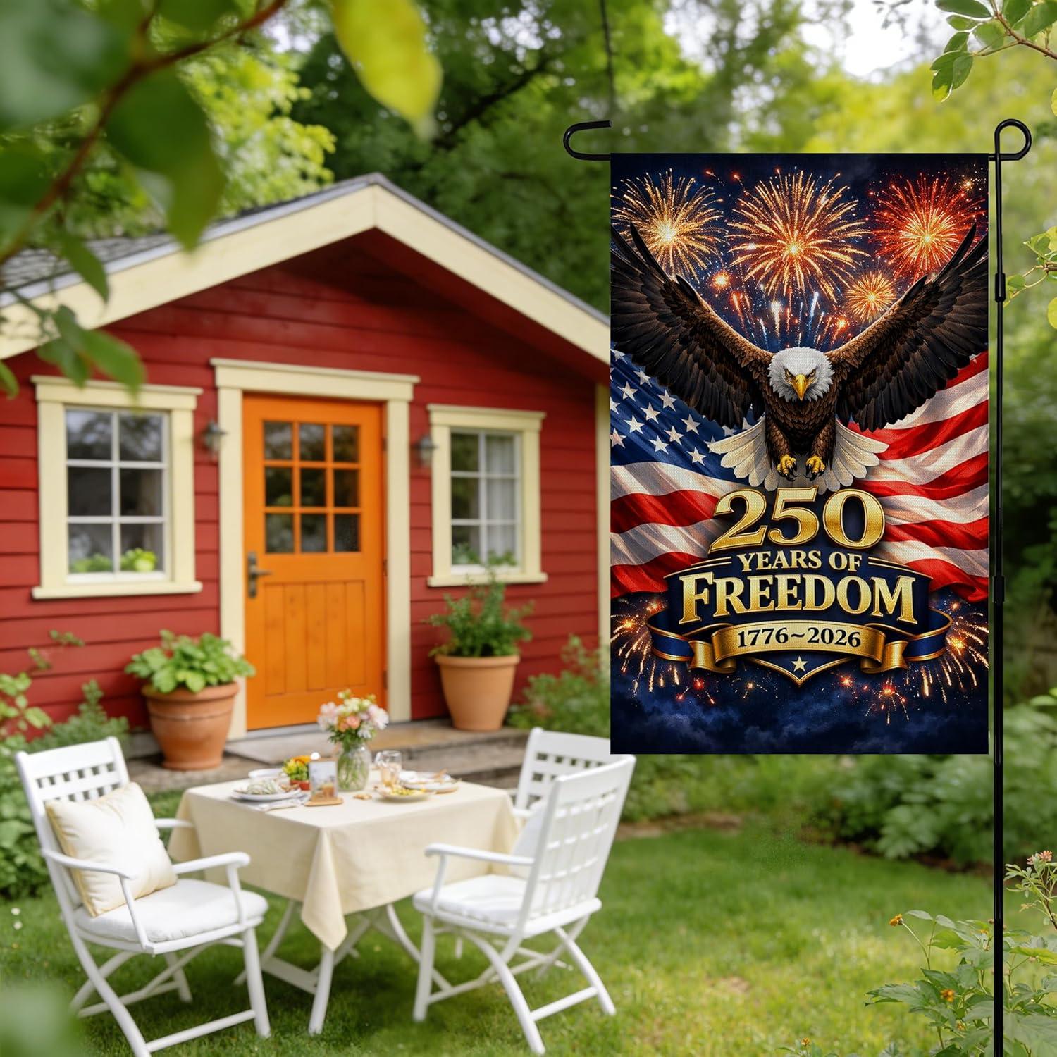 image:image4th of July Decorations Patriotic Stars Welcome Garden Flag Double Sided Fourth of July Accessories Patriotic Banner Memorial Day Decorations for Garden Yard Porch Patio Lawn Outdoor Outside DecorRed White Blue