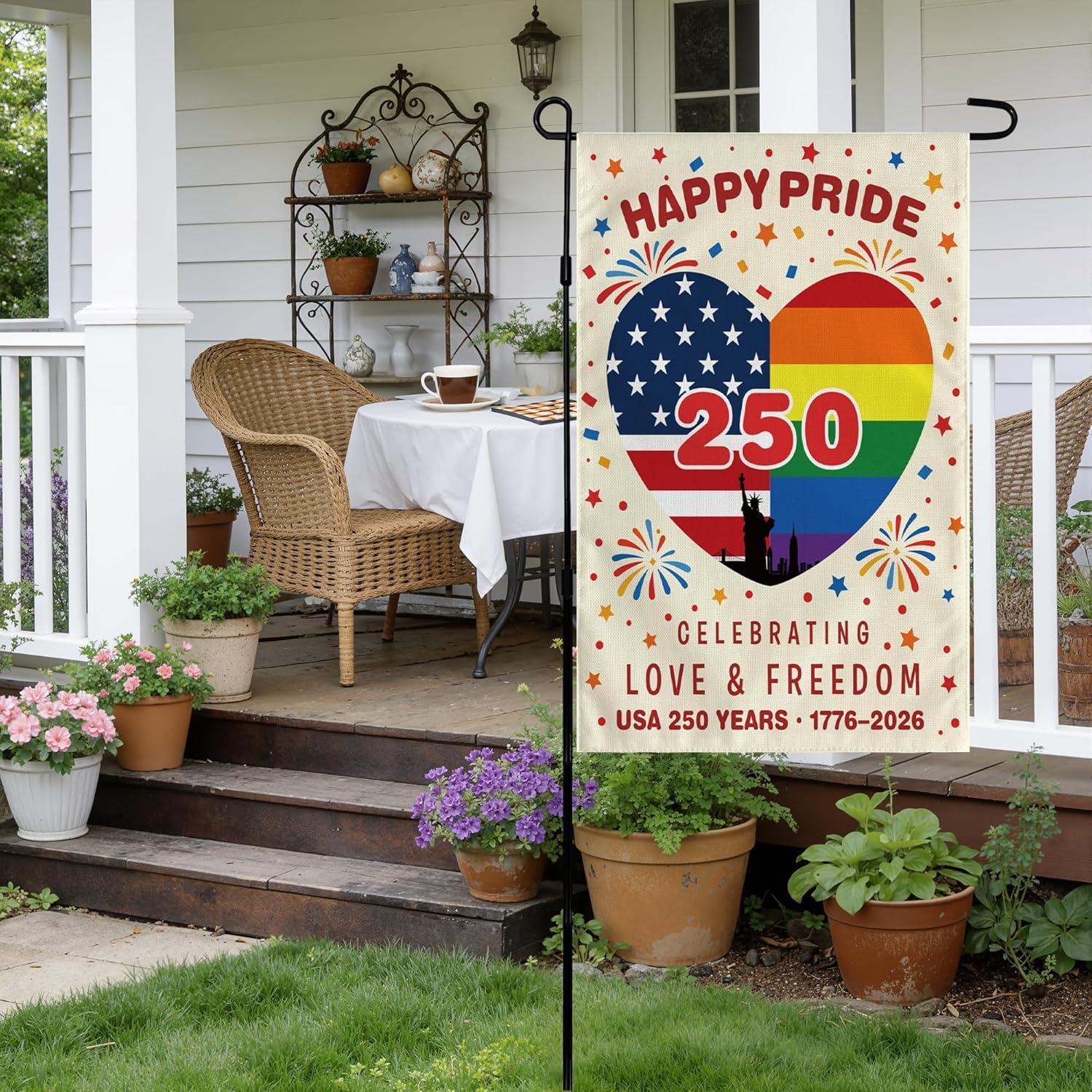 image:image4th of July Decorations Patriotic Stars Welcome Garden Flag Double Sided Fourth of July Accessories Patriotic Banner Memorial Day Decorations for Garden Yard Porch Patio Lawn Outdoor Outside DecorRainbow
