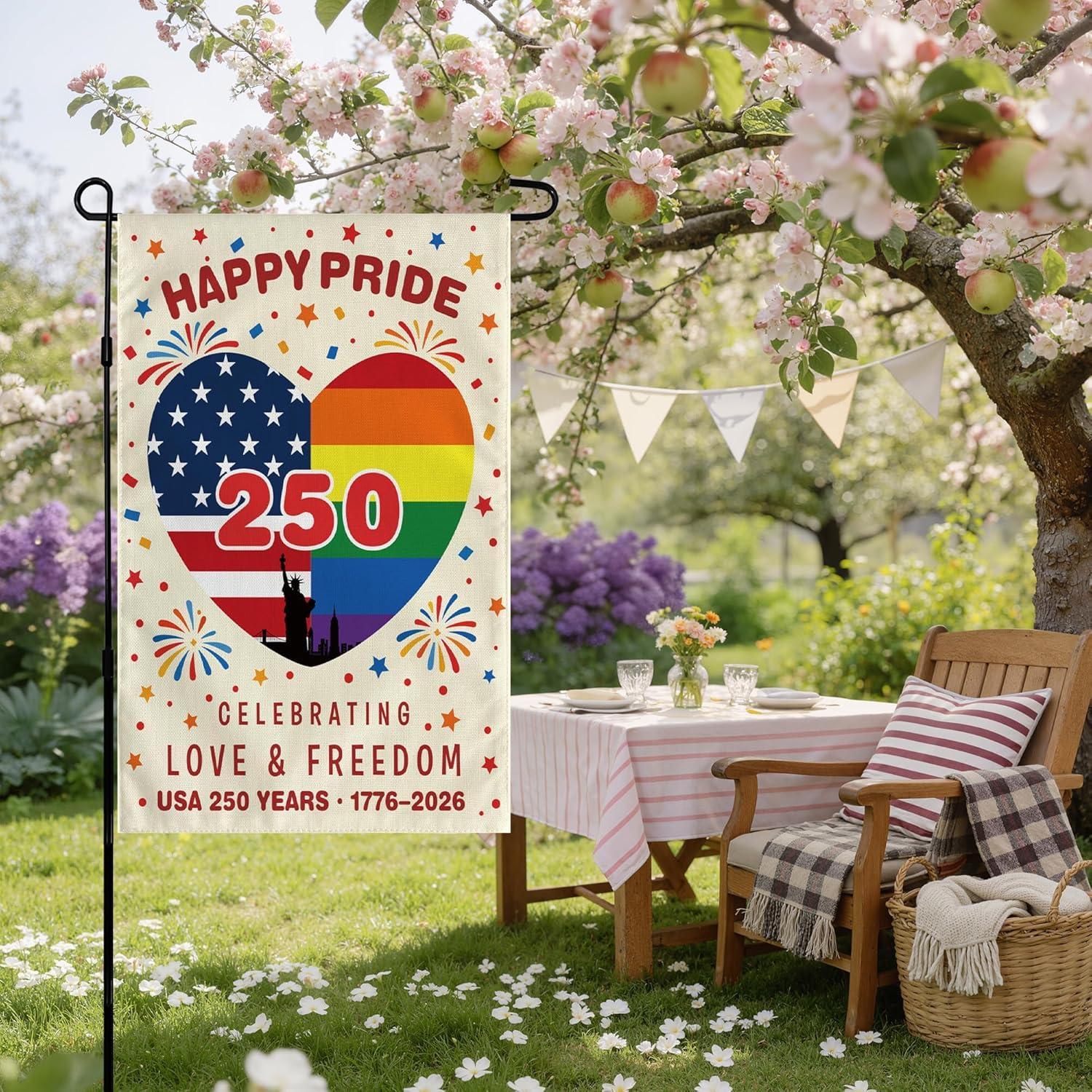 image:image4th of July Decorations Patriotic Stars Welcome Garden Flag Double Sided Fourth of July Accessories Patriotic Banner Memorial Day Decorations for Garden Yard Porch Patio Lawn Outdoor Outside DecorRainbow