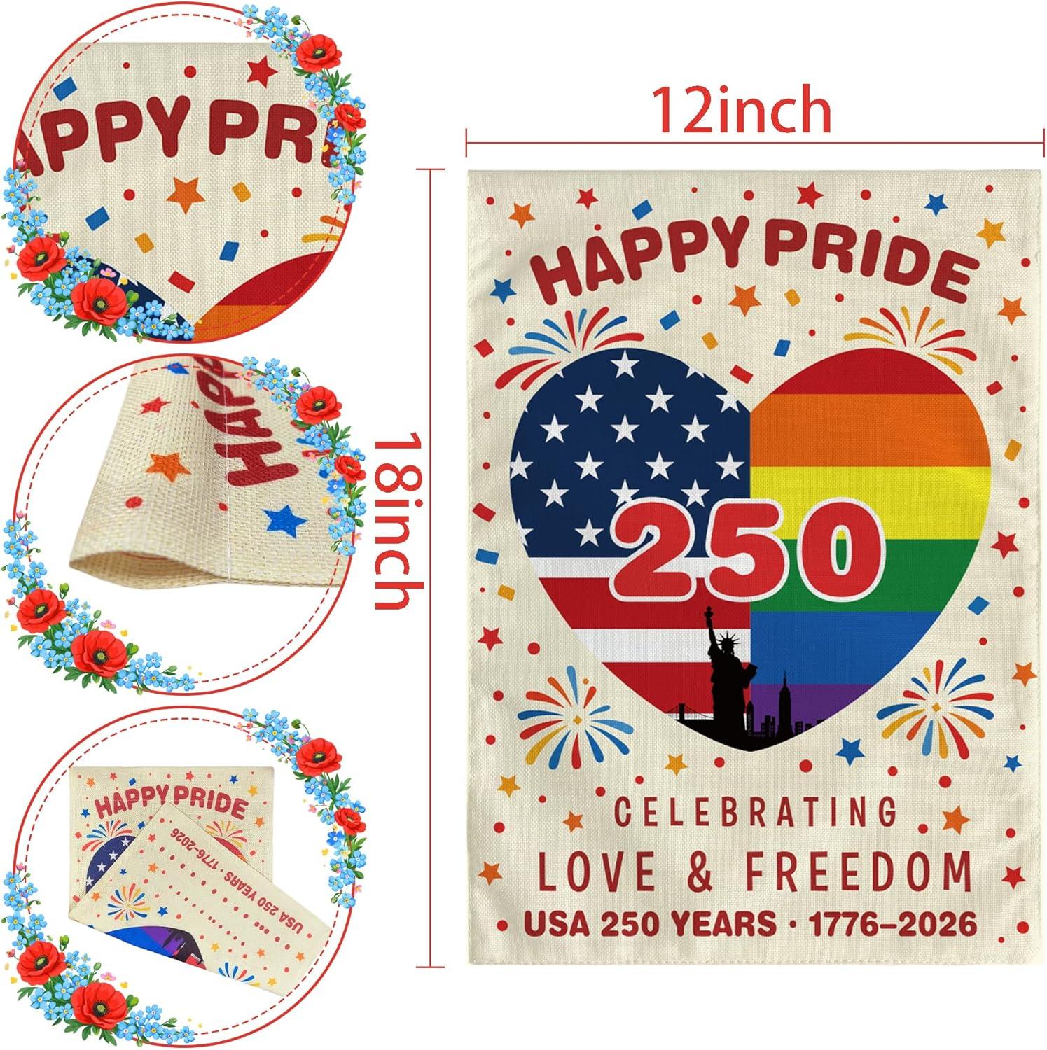 image:image4th of July Decorations Patriotic Stars Welcome Garden Flag Double Sided Fourth of July Accessories Patriotic Banner Memorial Day Decorations for Garden Yard Porch Patio Lawn Outdoor Outside DecorRainbow