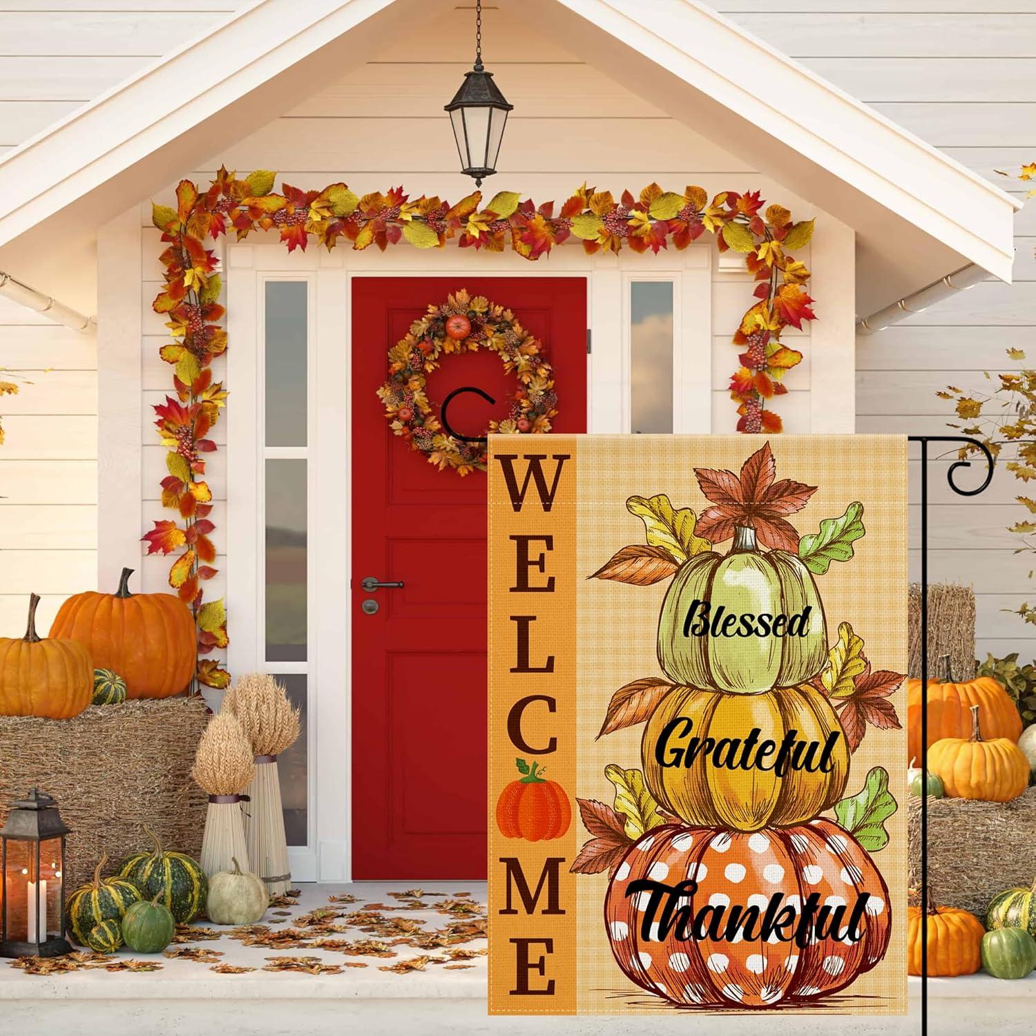 image:image4th of July Decorations Patriotic Stars Welcome Garden Flag Double Sided Fourth of July Accessories Patriotic Banner Memorial Day Decorations for Garden Yard Porch Patio Lawn Outdoor Outside DecorOrange