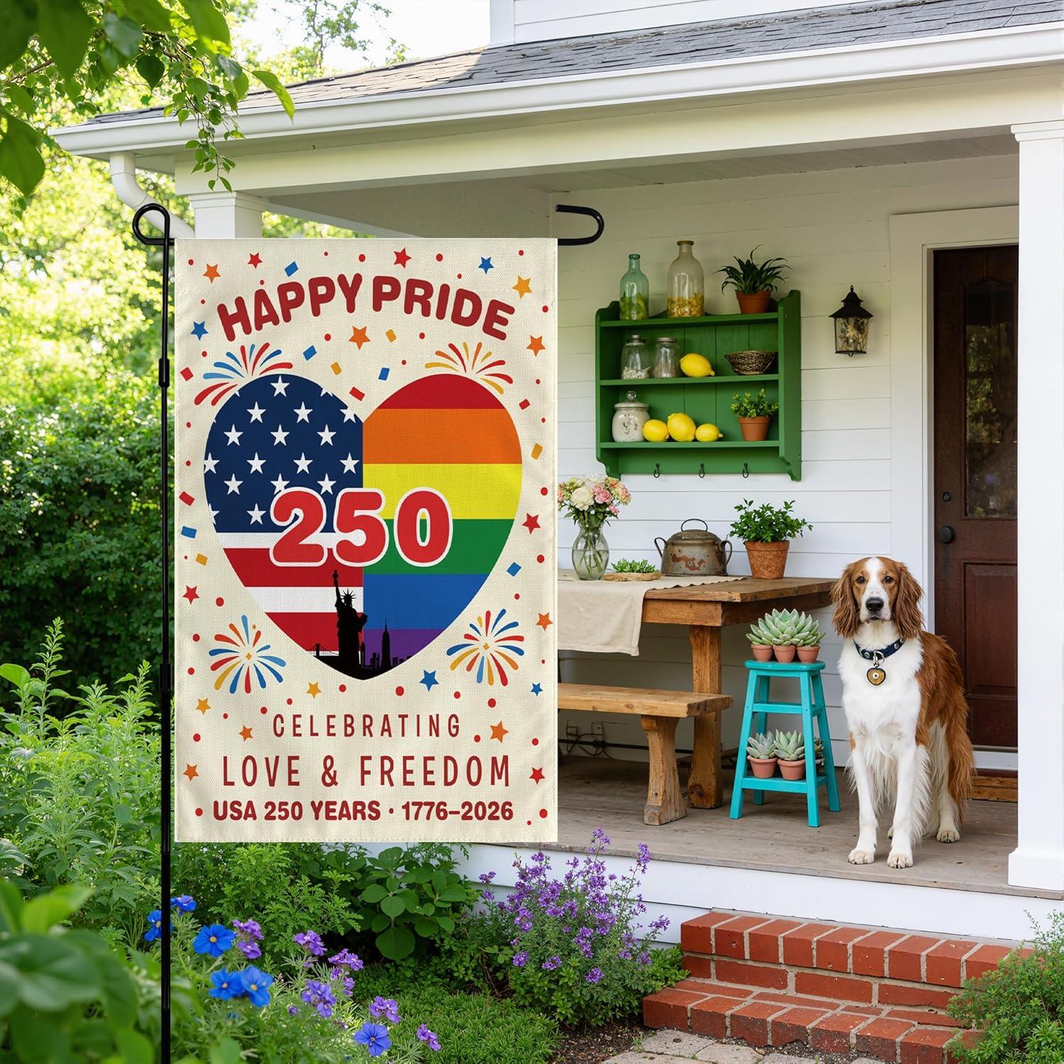 image:image4th of July Decorations Patriotic Stars Welcome Garden Flag Double Sided Fourth of July Accessories Patriotic Banner Memorial Day Decorations for Garden Yard Porch Patio Lawn Outdoor Outside DecorRainbow