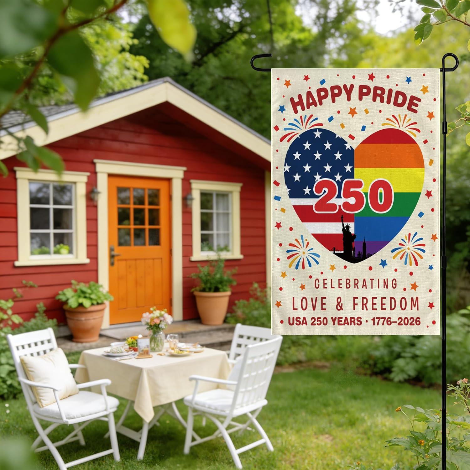 image:image4th of July Decorations Patriotic Stars Welcome Garden Flag Double Sided Fourth of July Accessories Patriotic Banner Memorial Day Decorations for Garden Yard Porch Patio Lawn Outdoor Outside DecorRainbow